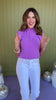 Purple Ruffle High Neck Sleeveless Top *FINAL SALE*
