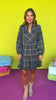 Hunter Green Plaid Print Ruffle V Neck Dress *FINAL SALE*