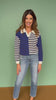 SSYS Lyla Collared Stripe Sweater In Royal