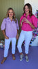Hot Pink Button Front Collared Puff Sleeve Top *FINAL SALE*