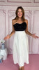 Black Woven Strapless Bow Bodice Full Skirt Midi Dress *FINAL SALE*