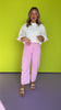 Pink High Waist Ankle Barrel Jeans *FINAL SALE*