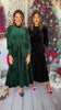 SSYS The Ginger Long Sleeve Maxi Dress In Hunter Velvet *FINAL SALE*
