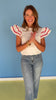 Off White Contrast Embroidered Layered Sleeve Top *FINAL SALE*