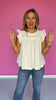 Cream Flutter Sleeve Ruffle Top *FINAL SALE*