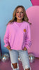 Pink Happy Face Printed Long Sleeve Pullover *FINAL SALE*