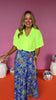 Lime Shawl Lapel Collar Drop Shoulder Three Quarter Sleeve Top *FINAL SALE*