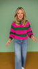 SSYS Evy Stripe Sweater In Hunter Pink