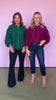Maroon Lace Bubble Sleeve Button Front Top *FINAL SALE*