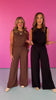 SSYS Carmen Ruched Sleeveless Palazzo Pants Set In Brown *FINAL SALE*