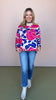 Oatmeal Multi Flower Print Knit Mock Neck Drop Shoulder Side Slit Sweater *FINAL SALE*