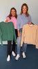 Blue Raw Edge Cut Detail Drop Shoulder Sweatshirt *FINAL SALE*