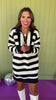 Black Stripe Ribbed Half Zip Split Hem Dress, fall new arrivals, above the knee dress, chic update, easy to wear dress, fun in stripes, mom style, shop style your senses by mallory fitzsimmons.
