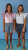 Blue Split Frill Neck Ruffle Layer Sleeve Top *FINAL SALE*