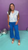 White Floral Collared Button Down Tucked Detail Top *FINAL SALE*