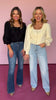 Black Crochet Embroidered Scallop Balloon Sleeve Cardigan Sweater *FINAL SALE*