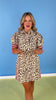 Ecru Animal Print Accented Multicolor Band Detail Dress