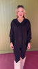 Black Peter Pan Collar Button Up High Low Hem Top *FINAL SALE*