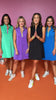 SSYS The Zoey Ruffle Collar Neon Zipper Dress In Green *FINAL SALE*