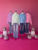 Pink Button Front Wide Leg Raw Hem Pants