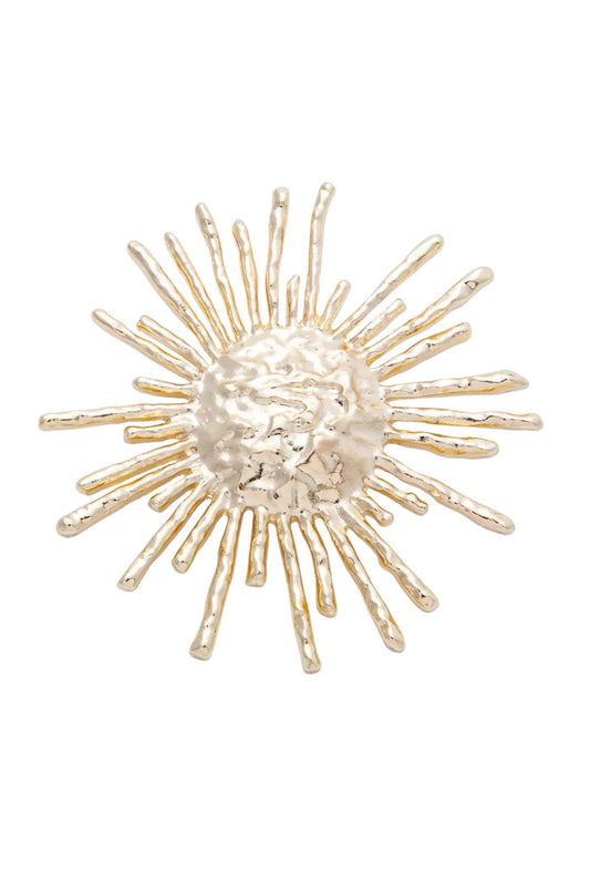 Gold Sun Burst Brooch