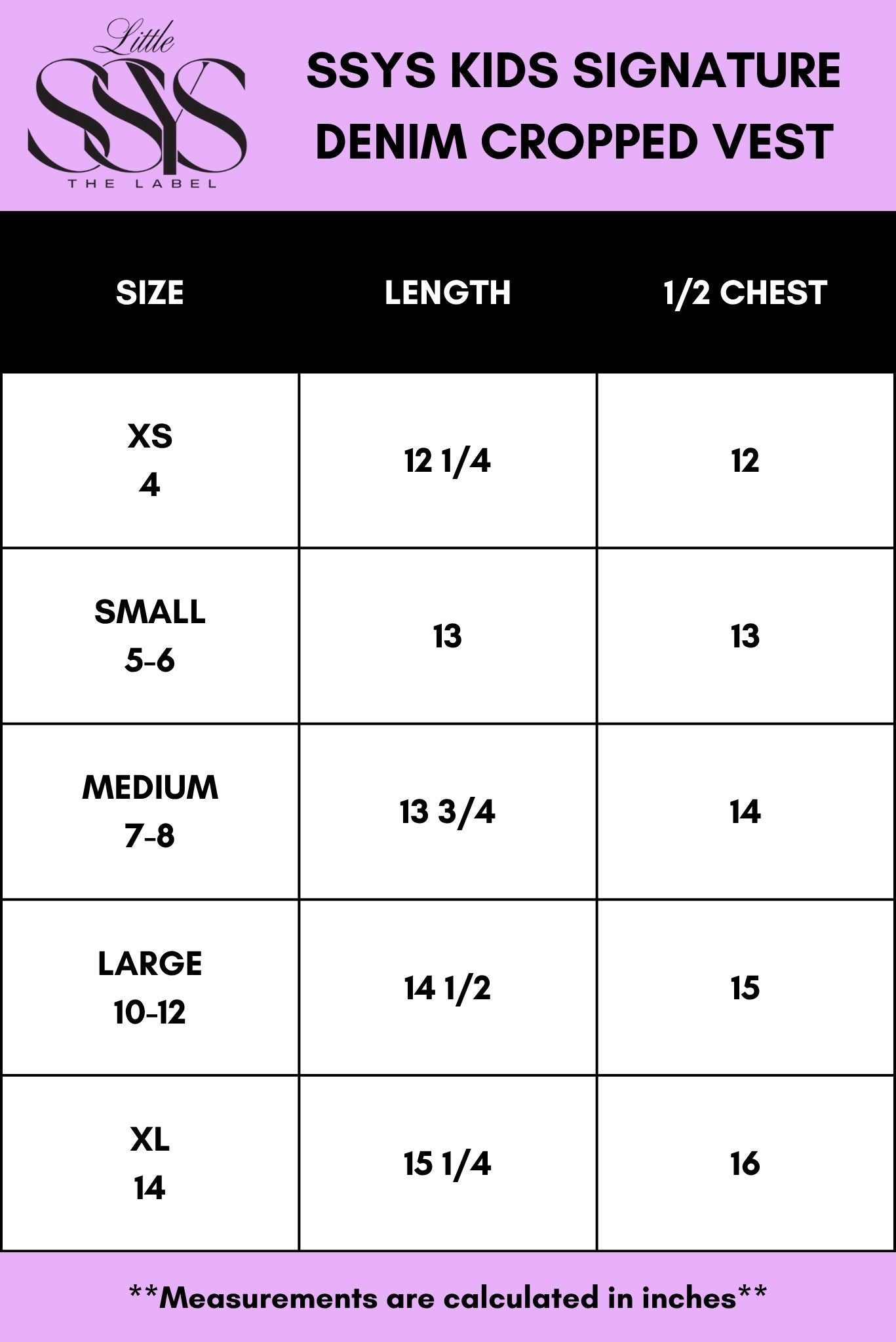 SSYS Kids Signature Denim Cropped Vest