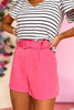 Hot Pink Belted Shorts, pops and prints, spring fashion, belted shorts, mom style, must have, shop style your senses by mallory fitzsimmons