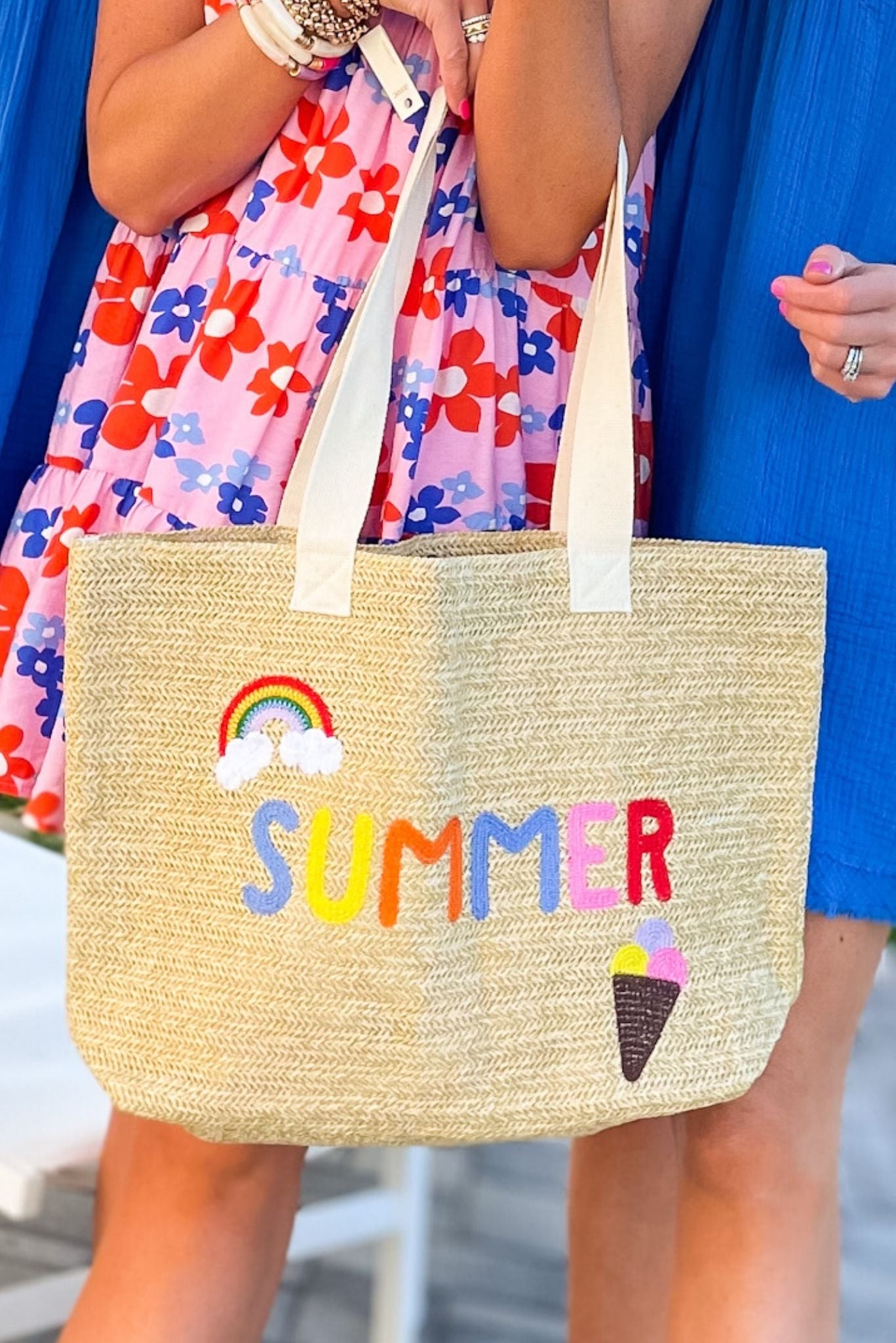 Colorful Summer Straw Woven Tote Bag *FINAL SALE*