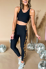 SSYS Tortoise Shell Inset Stripe Black Leggings *FINAL SALE*