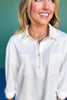 SSYS Emilia Collared Front Pocket Top In White