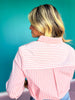 SSYS Collette Poplin Stripe Embroidery Top In Pink