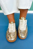 Gold Metallic Slip On Sneakers