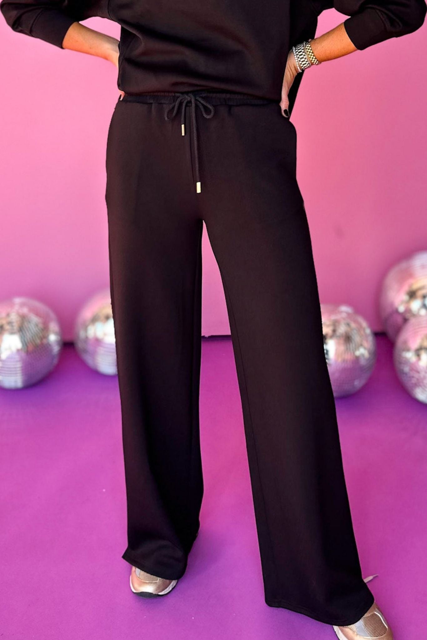 SSYS Black Air Wide Leg Pants, must have pants, must have style, must have comfortable style, fall fashion, fall style, street style, mom style, elevated comfortable, elevated loungewear, elevated style, shop style your senses by mallory fitzsimmons