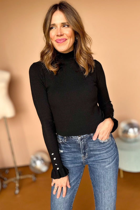 Black Mock Neck Long Sleeve Top, must have top, must have style, fall style, fall fashion, elevated style, elevated dress, mom style, fall collection, fall top, shop style your senses by mallory fitzsimmons