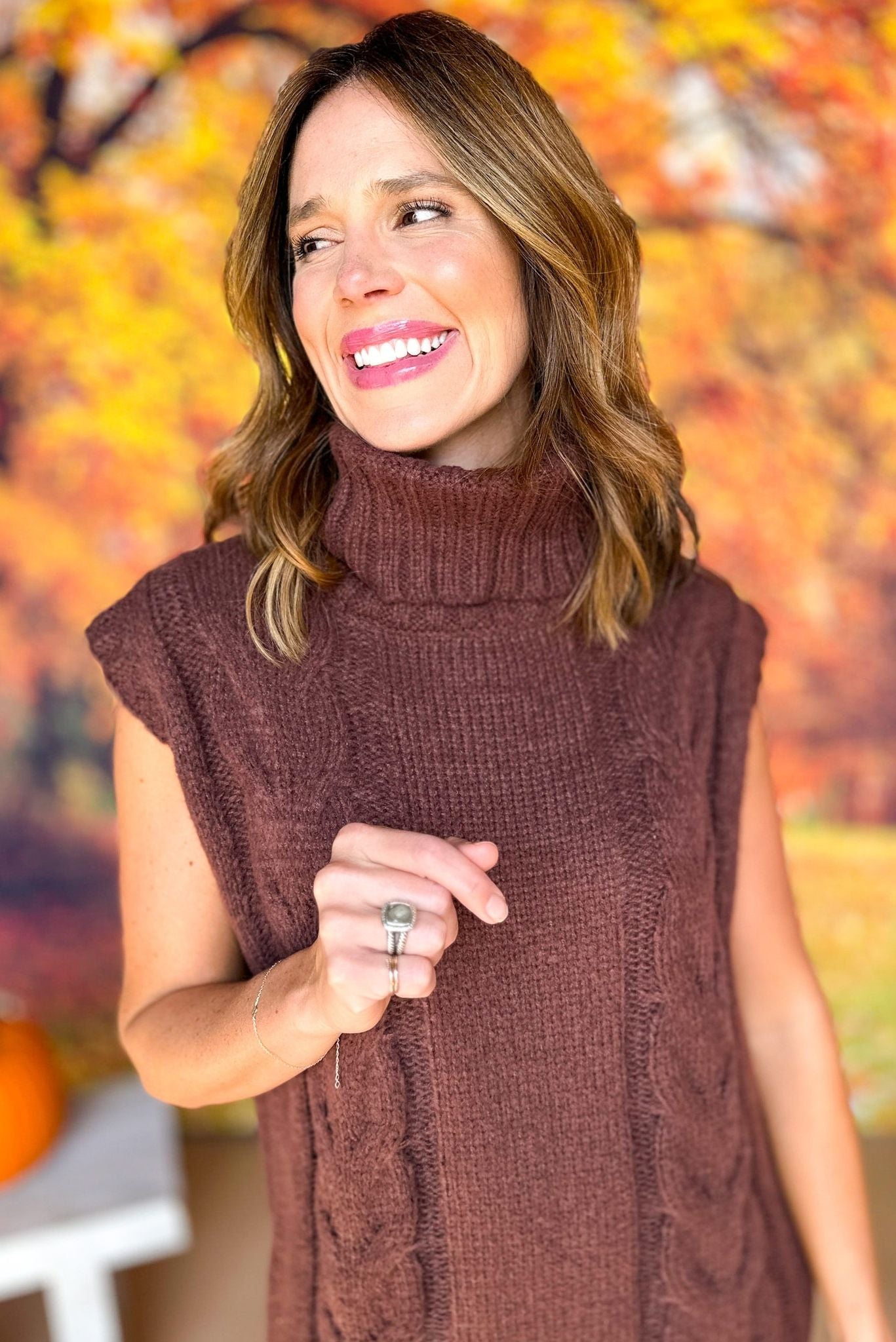 Brown Cable Knit Turtleneck Sweater Dress, must have dress, must have style, fall style, fall fashion, elevated style, elevated dress, mom style, fall collection, fall dress, shop style your senses by mallory fitzsimmons