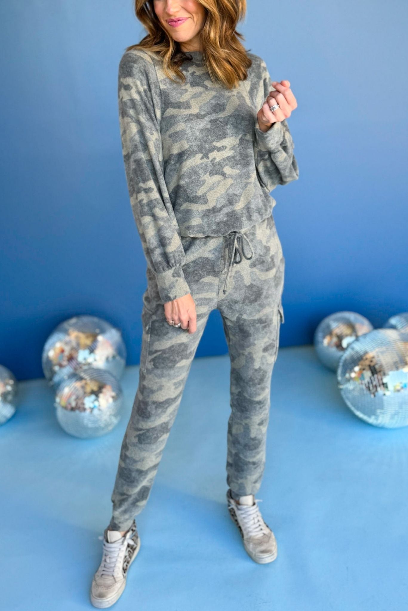 Green Camo Cargo Brushed Knit Joggers, must have pants, elevated pants, must have print, must have cozy, cozy style, elevated style, elevated cozy, must have cozy pants, mom style, winter style, shop style your senses by mallory fitzsimmons