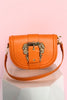 Orange Smooth Buckle Design Shoulder Crossbody Bag