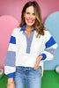 Off White Mixed Stripe Colorblock Notched Collar Long Sleeve Top, trendy top, casual top, stripe top, must have top, must have style, summer style, spring fashion, elevated style, elevated top, mom style, shop style your senses by mallory fitzsimmons, ssys by mallory fitzsimmons