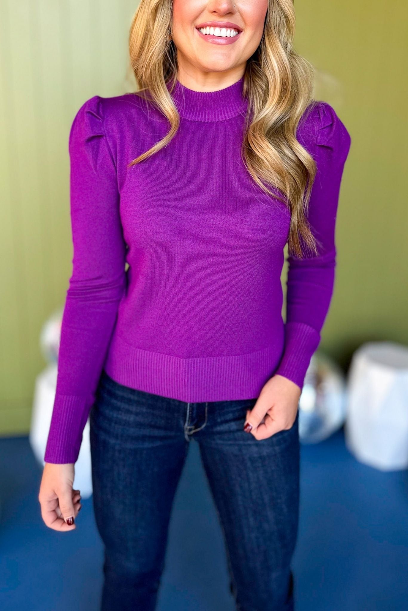 Purple Ribbed Long Sleeve Top, must have top, must have style, must have holiday, fall collection, fall fashion, elevated style, elevated top, mom style, fall style, shop style your senses by mallory fitzsimmons