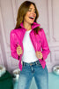 Hot Pink Two Front Pocket Faux Leather Jacket, must have jacket, must have style, must have winter, winter fashion, elevated style, elevated jacket, mom style, winter style, shop style your senses by mallory fitzsimmons