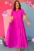 Magenta Button Front Tiered Short Sleeve Maxi Dress, maxi dress, must have dress, must have style, church style, spring fashion, elevated style, elevated dress, mom style, work dress, shop style your senses by mallory fitzsimmons