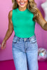 Kelly Green Thick Band Smooth Tank Bodysuit, must have bodysuit, basic bodysuit, elevated basics, must have basic,, elevated tank top, mom style, warm fashion, shop style your senses by mallory fitzsimmons