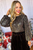 Black Sequin Long Sleeve Top, must have top, must have style, elevated top, elevated style, holiday style, holiday fashion, elevated holiday, holiday collection, affordable fashion, mom style, shop style your senses by mallory fitzsimmons