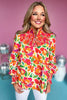 Coral Multi Floral Print Smocked High Neck Long Sleeve Top, embroidered top, floral top, printed top, must have top, must have style, brunch style, summer style, spring fashion, elevated style, elevated top, mom style, shop style your senses by mallory fitzsimmons, ssys by mallory fitzsimmons