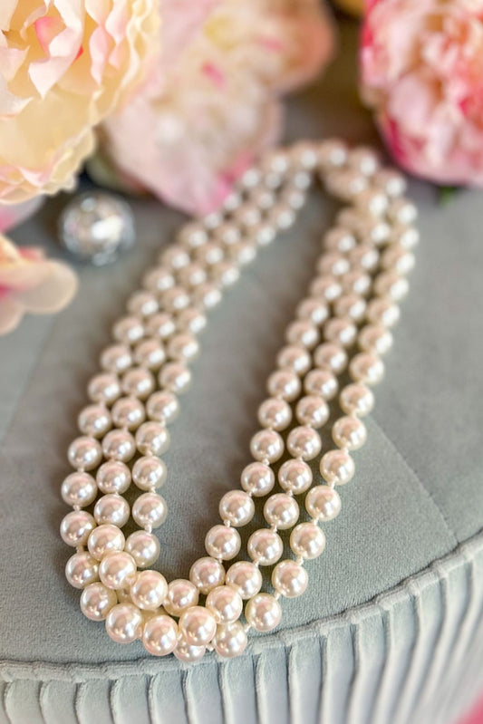Pearl 12 MM Layered Necklace, accessory, necklace, pearl necklace, must have pearls, shop style your senses by mallory fitzsimmons
