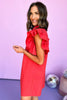 SSYS Red Ruffle Shoulder Poplin Dress - OUTLET *FINAL SALE* *Final Sale*, must have dress, elevated dress, must have style, poplin dress, ruffle style, mom style, shop style your senses by mallory fitzsimmons