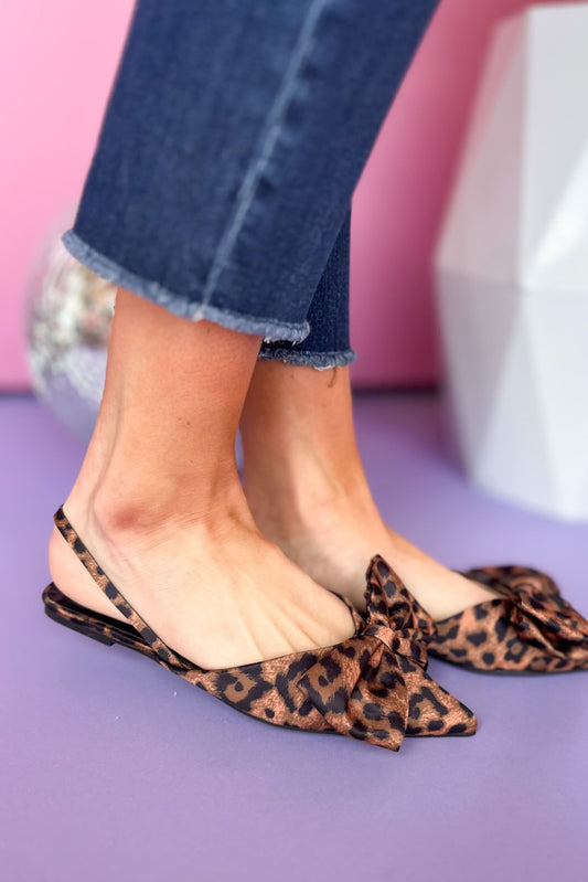  Brown Animal Printed Bow Detail Slingback Flats, shoes, flats, must have flats, animal print shoes, shop style your senses by mallory fitzsimmons, ssys by mallory fitzsimmons
