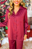 SSYS The Long Sleeve Blakely Pajamas In Dark Magenta, SSYS the label, must have pajamas, must have style, elevated pajamas, elevated style, luxurious pajamas, chic style, chic pajamas, mom style, shop style your senses by mallory fitzsimmons