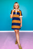 SSYS Remi Stripe Rugby Dress In Navy Gold