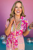 Pink Mixed Print Button Down Front Tie Side Slits Shirt Dress, patchwork dress, mixed print dress, must have dress, must have style, weekend style, brunch style, spring fashion, elevated style, elevated style, mom style, shop style your senses by mallory fitzsimmons, ssys by mallory fitzsimmons